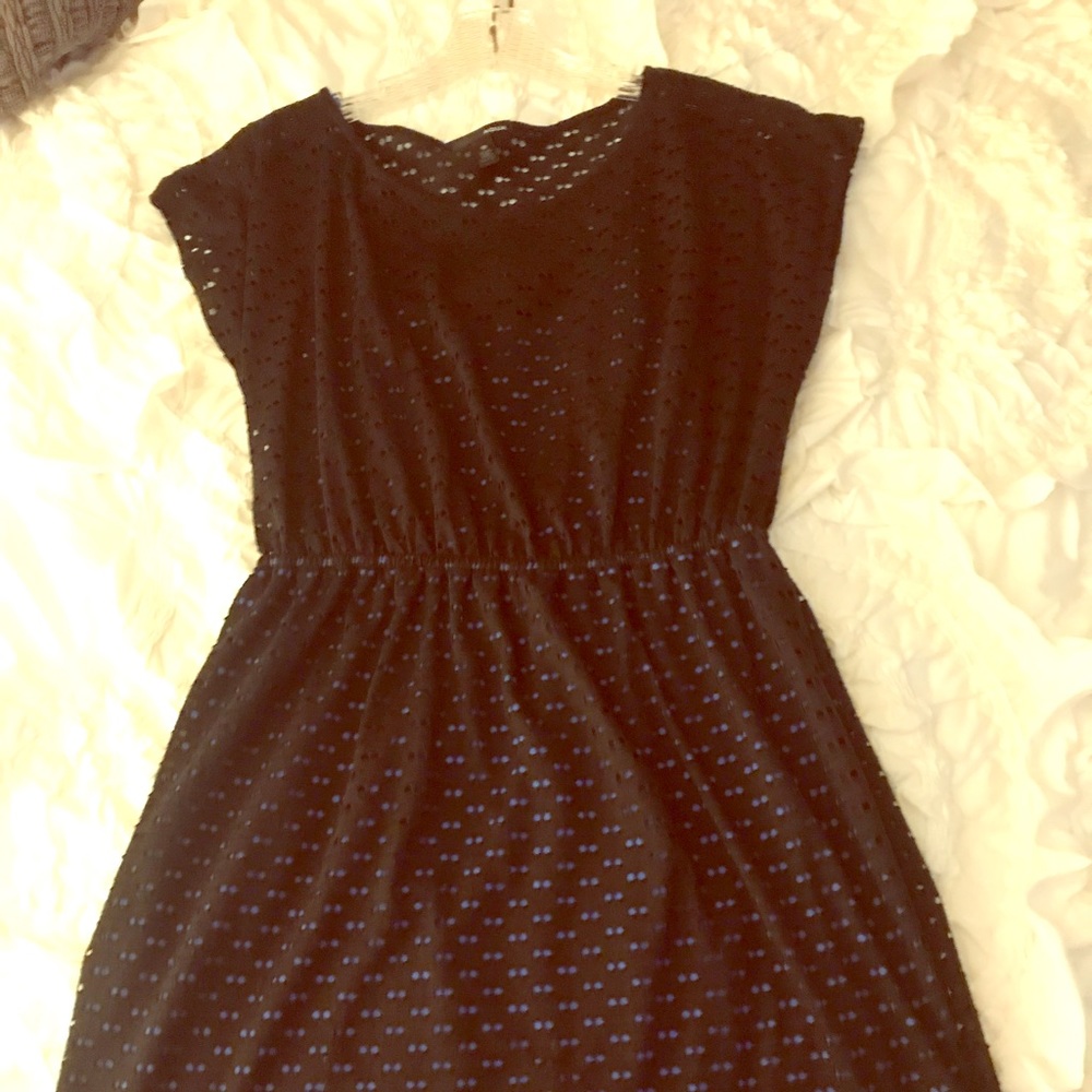 Aqua black and blue mini dress